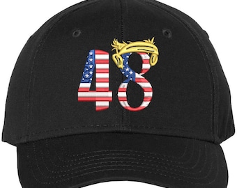 Trump 48th President of United States Embroidered Baseball Cap | Conservative Republican Hat for Trump Supporters