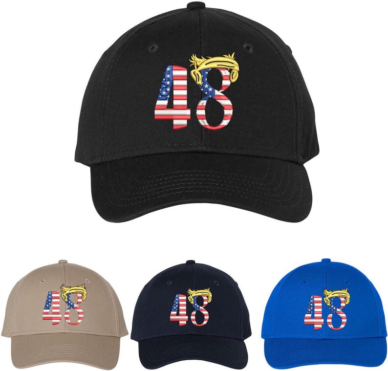 Trump 48th President of United States Embroidered Baseball Cap | Conservative Republican MAGA Hat for Trump Supporters