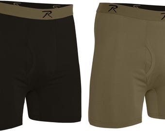 Mens Performance Boxer Shorts Moisture Wicking Tactical Style Lightweight Underwear - Set of 2