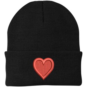 Heart Embroidered Beanie - Etsy display picture 1