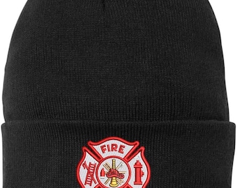 Army Universe Fire Department Beanie Embroidered FIRE DEPT Watch Cap Fire Logo First Fire Responder Winter Hat
