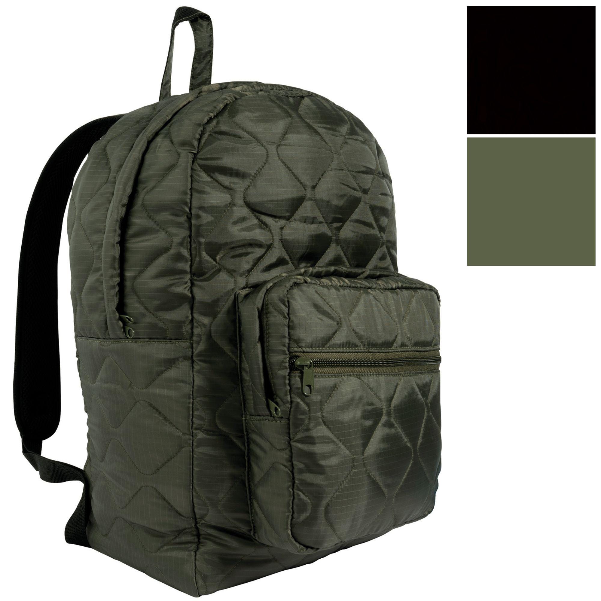 BLUZEN Puffer Backpack Quilted Nylon‎ Olive Green Lightweight Carry All Bag Military Down Backpack – TAION US main image 4