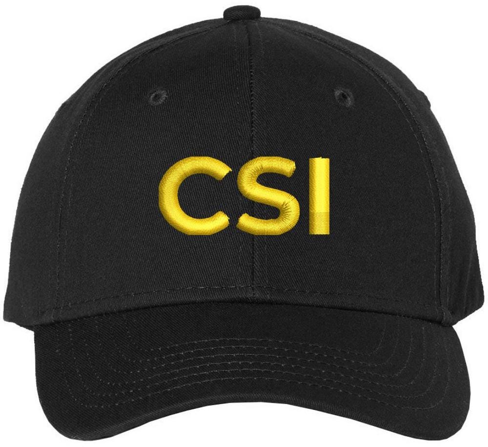 CSI Embroidered Baseball Cap Crime Scene Investigation Text Hat Structured Unisex Sun Hat