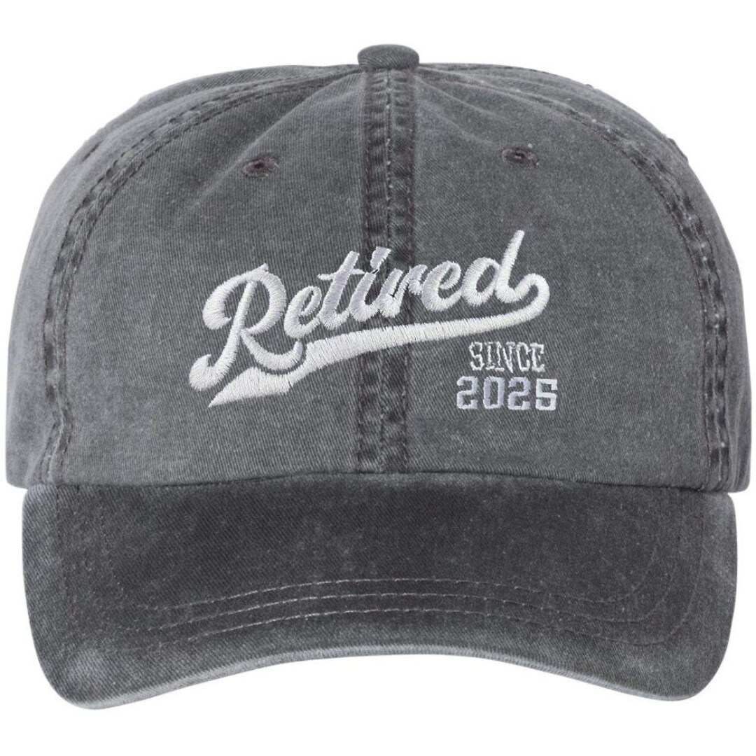 Retired Since 2024 2025 Hat, Adjustable Cotton Embroidered Baseball Cap For Retirees Dad Mom Grandpa Grandma Men Women