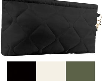 Lightweight Quilted Woobie Zipper Pouch - Small zipper Accessory Bag Travel Bag