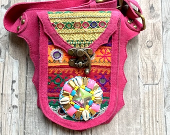 Gypsy leather Hip Bag, Festival Bag, boho fanny pack, waist bag by Dazzling Gypsy Queen