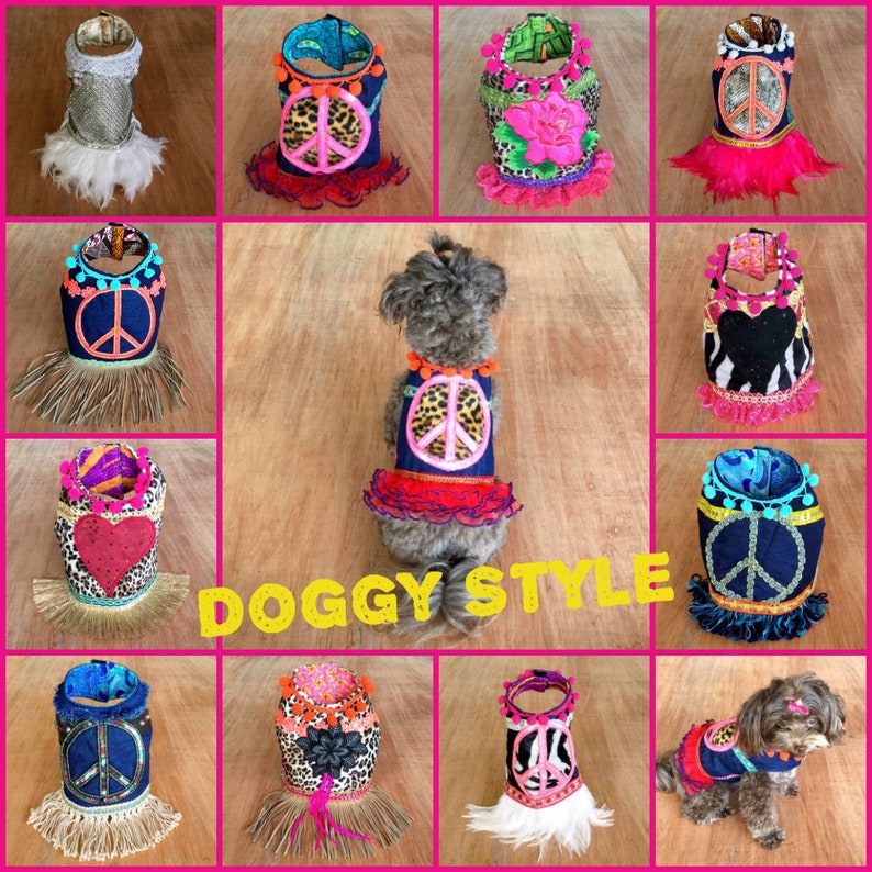 IBIZA Pom Pom Boho Dog Harness Boho dog coat Ibiza style Dog dress 007 image 4