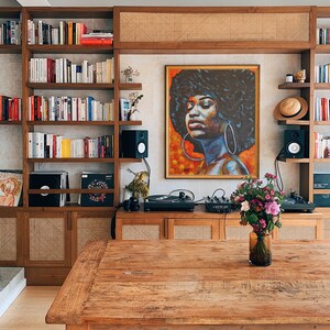 Afro American Art Print for Livingroom Afro Woman Canvas print Modern Black Woman Painting Modern Black Art Abstract Art print image 8