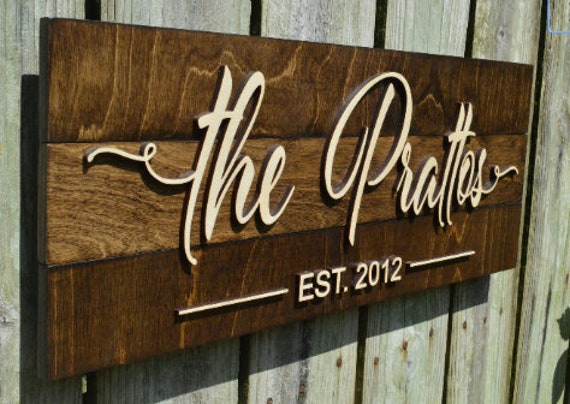 Lasercut Sign Last Name Wood Pallet Sign with Felt Flowers /& Custom Laser Cut Word
