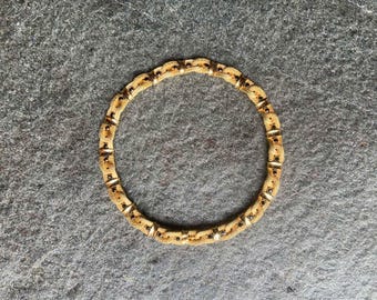Gargantilla vintage Orena Paris en tono dorado: collar de eslabones texturizados de los años 80