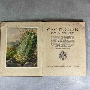 Cactussen 1931 Verkade Album with 140 Color Plates – Dutch Botanical Book – Vintage Cactus Illustration Book – A.J. van Laren
