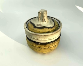Jarra con tapa de cerámica holandesa Selhorst Utrecht Studio Pottery, década de 1970