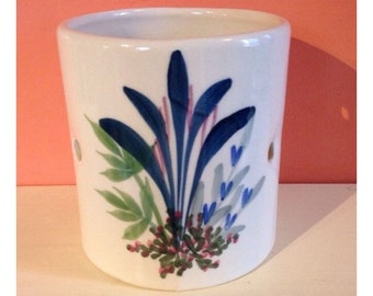Emerson Creek Pottery Bedford Virginia 1990's Candleholder Utensil Crock