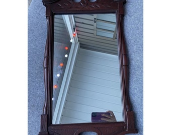 Vintage Wall Mirror  ETHAN ALLEN Baumritter  USA 1960S Art Deco Faux Wood Colonial