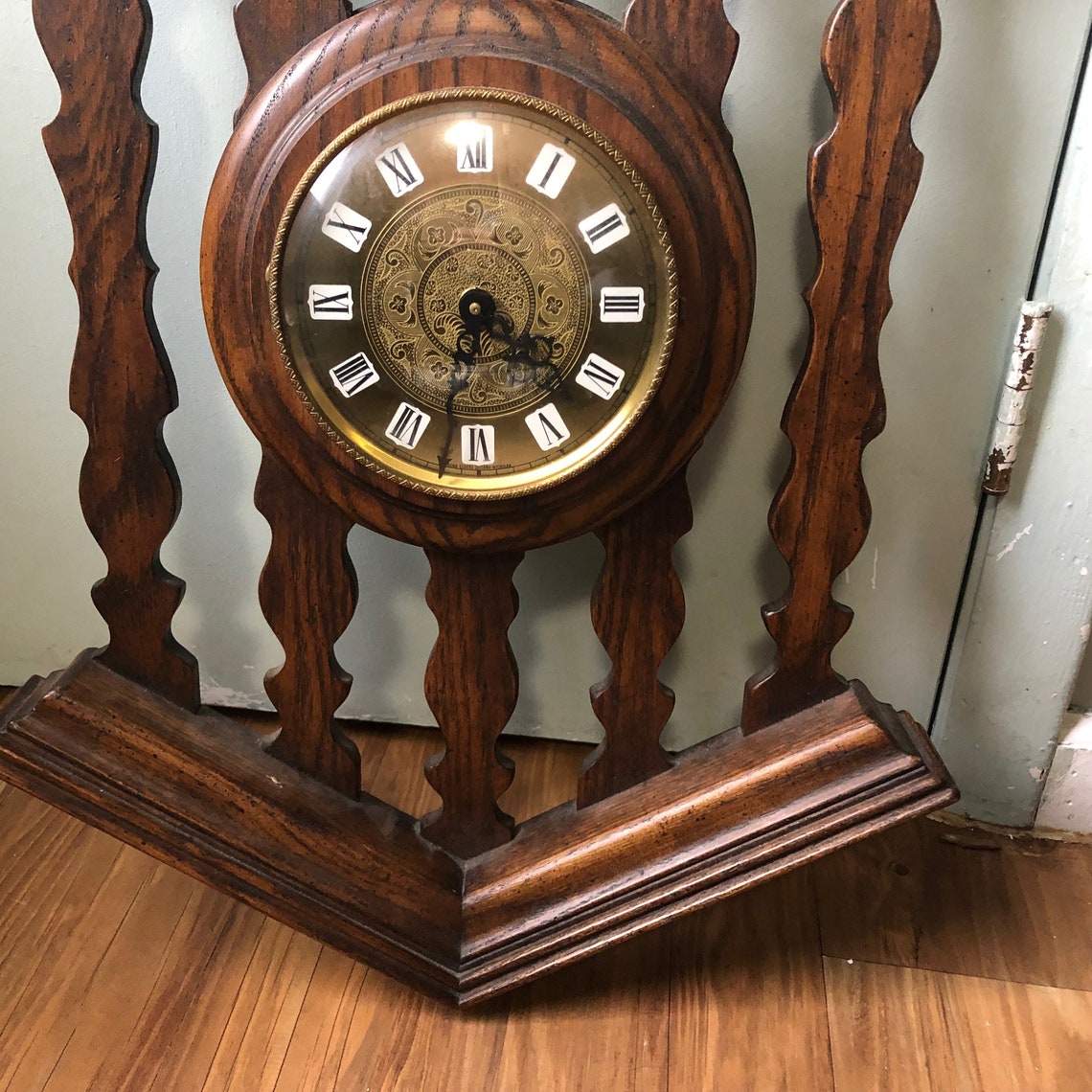 Vintage Trend Clock Zeeland Michigan Colonial Spindle Wood Etsy
