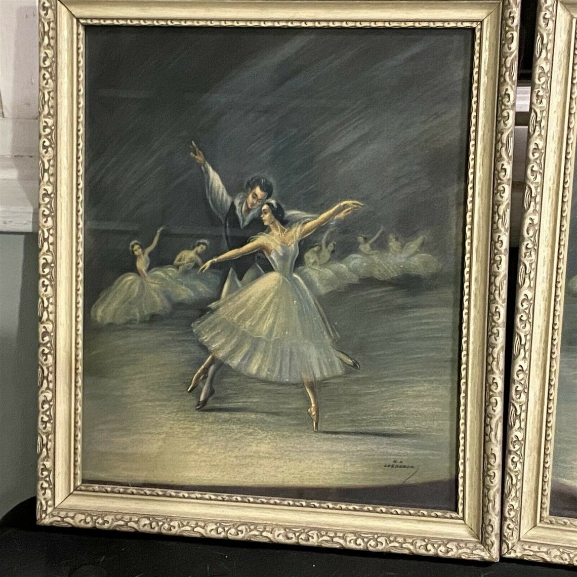 Set of 2 Vintage Framed BALLET DANCER Lithograph RA Loederer Etsy