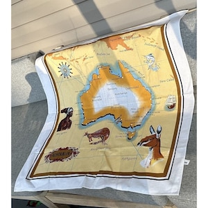 Australia Map Kitchen Towel Scart  Tourist Souvenir Cotton Colorful
