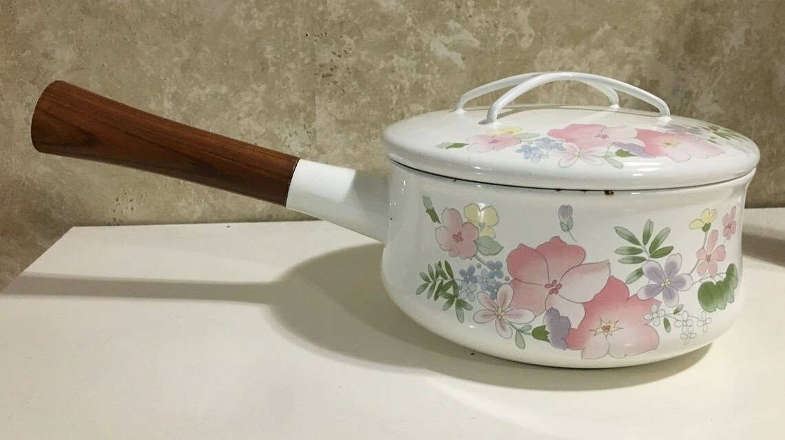 Vintage KOBE COOKWARE Japan Metal Enamel Sauce Pan Pot With Etsy