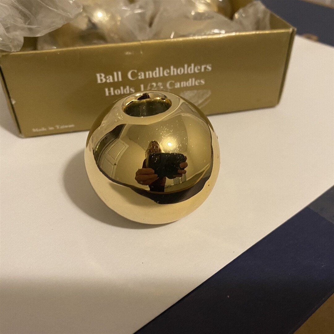 Vintage Colonial Candle of Cape Cod Gold Ball Mini Taper Etsy