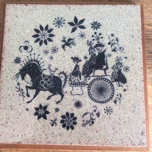 PORSGRUND KONRAD GALAAEN Art Tile Framed Norway 1965