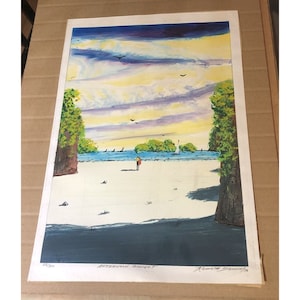 K STANCEN Impresión de edición limitada serigrafiada acrílico 22/300 Huella digital firmada 1978