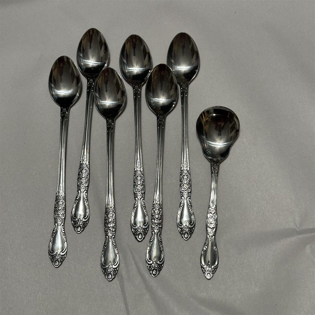 Northland Stainless Ice Tea Spoons Carolina Pattern Set of 6 Plus Sugar ... Northland Stainless Ice Tea Spoons Carolina Pattern Set of 6 Plus Sugar ...
