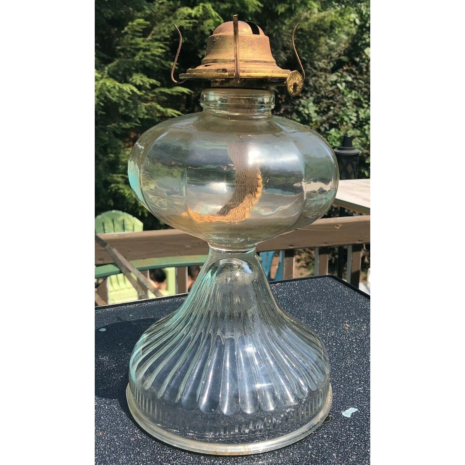 Vintage Eagle Glass Oil Kerosene Lamp Wick Burner Made in USA