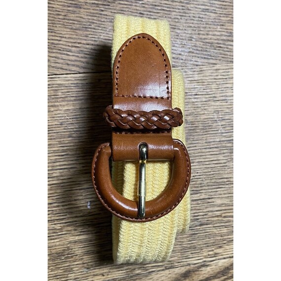 Tommy Hilfiger Vintage L XL Brown Braided Woven Waist Leather Belt