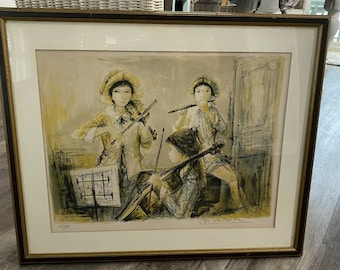 フランス 洋画家 ジャック・ペクナール 「まどろみ」 リトグラフ 45/200 フランス 洋画家 ジャック・ペクナール 「まどろみ」 リトグラフ