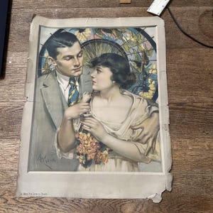 Vintage Print Skin You Love to Touch Neysa McMein 1917 Lovers Couple