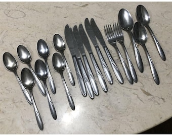 Vintage Superior Stainless Flatware Silverware  USA Vibrant 18 pieces