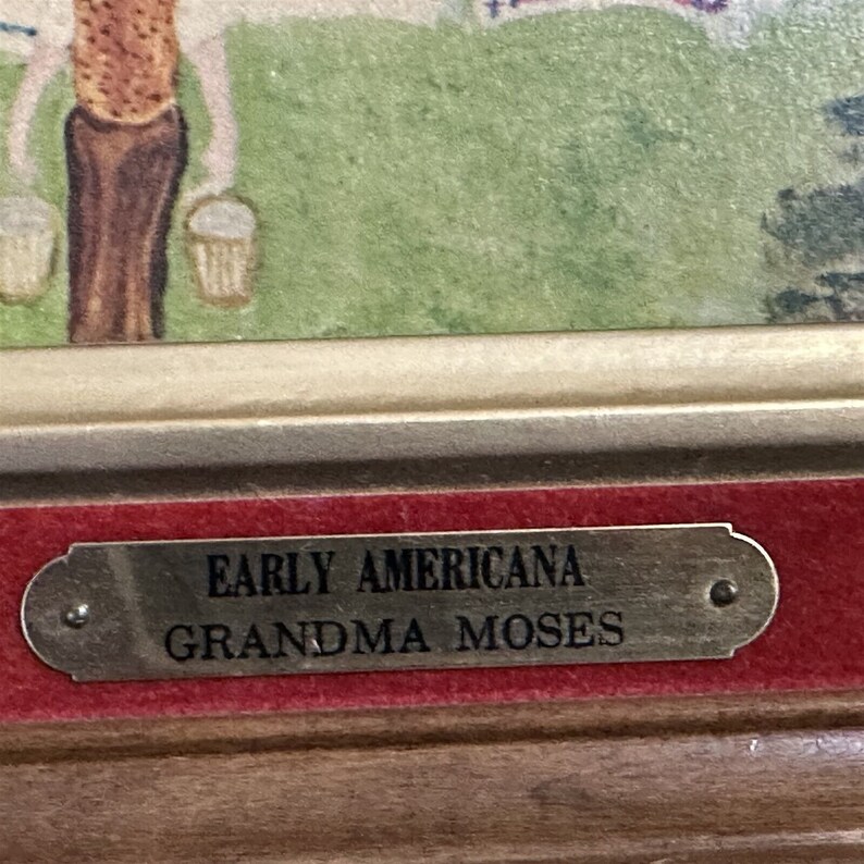 Vintage Grandma Moses Framed Print Early Americana Laundry Day Etsy