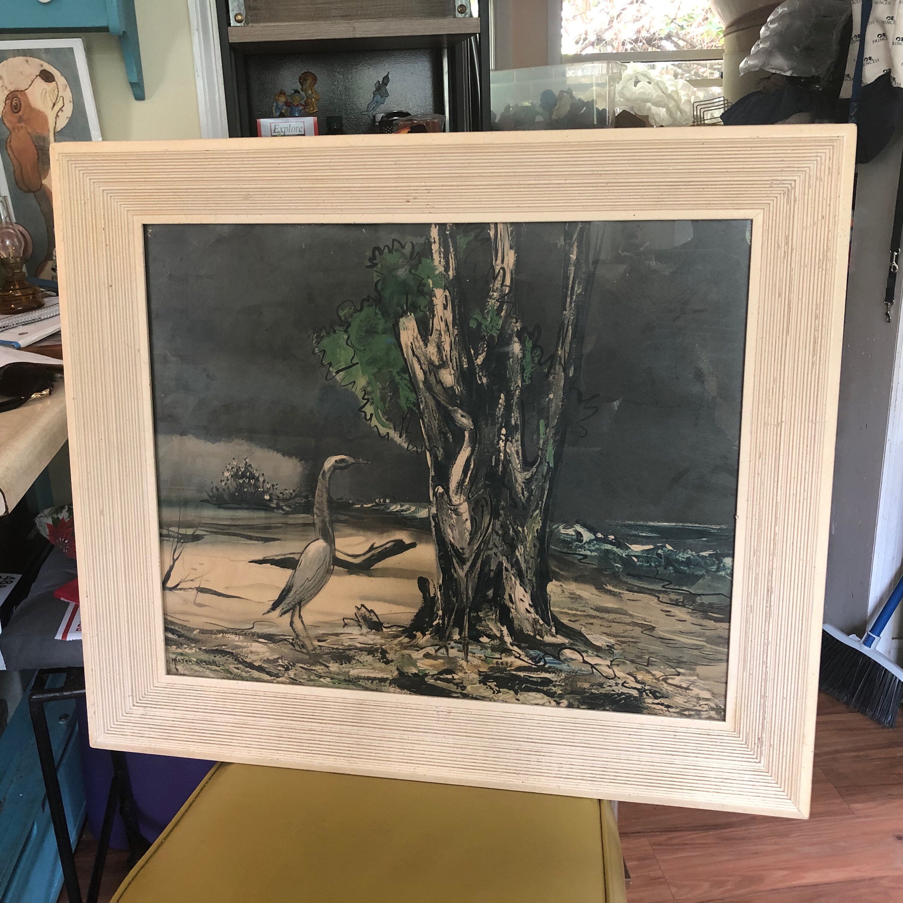 Vintage Framed Print Hilton Leech Florida Mid Century Artist Etsy