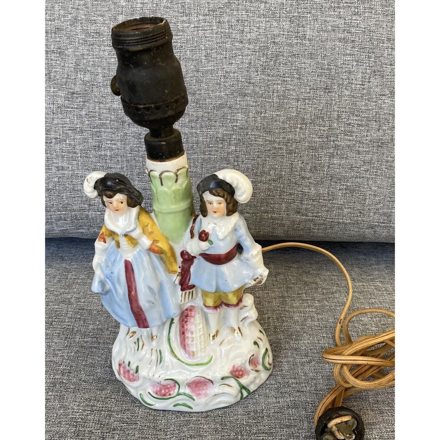 Vintage Porcelain Boy and Girl Figurines | Boy Playing Flute