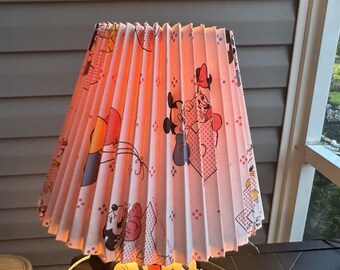 Vintage Disney Babies Lamp Mickey Minnie Pleated Shade Night Light