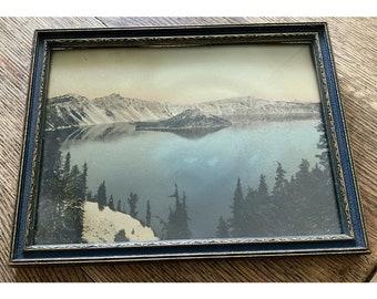 Vintage Photo National Park Original Frame Hand Colored