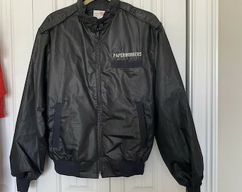 Vintage King Louie Bomber Jacket Paperworkers Spell Out Black - Etsy
