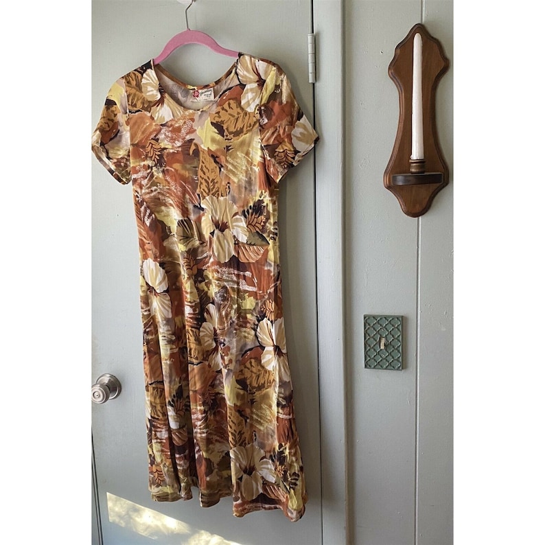 Hilo Hattie Hawaiian Dress Floral Tropical Brown Tan Vintage - Etsy