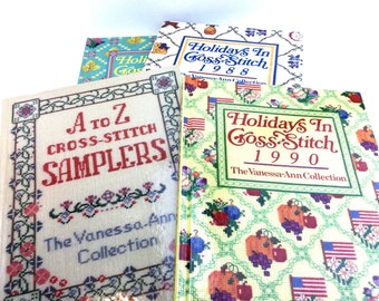 Holidays in CrossStitch, Cross Stitch Pattern, Group of Patterns, Vanessa Ann, Samplers, Christmas Cross, Embroidery, Easter Sampler