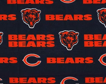 Chicago Bears (TM) Fabric Remnants, Da Bears (TM), NFL Football Fabric, Gift for Him, Sports Bar Decor, Man Cave Decor, Boys Bedroom Decor