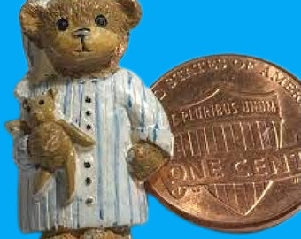 Teddy Bear Buttons, Striped Pajamas, Sleepy Time Bear, Bedtime Bear, JHB International, Vintage Buttons, Hand Painted Buttons, Scrapbooking