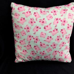 Handmade Piggies Accent Pillow: Pink & Blue Nursery Decor