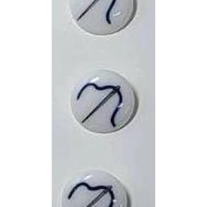 Vintage JHB Novelty Buttons: Needle and Thread, Spool Designs (Set of 5)