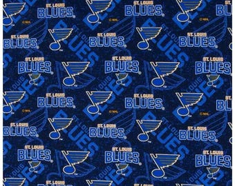 St. Louis Blues NHL Cotton Fabric - Blue Note Design (One Yard)