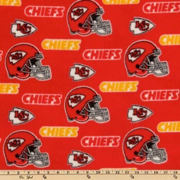 Kansas City Chiefs (Tm) Fabric, KC Chiefs (Tm) Polyester Fleece, Arrowhead, Chiefs (Tm) Football Helmet, Gift for Him, Man Cave Decor, NFL