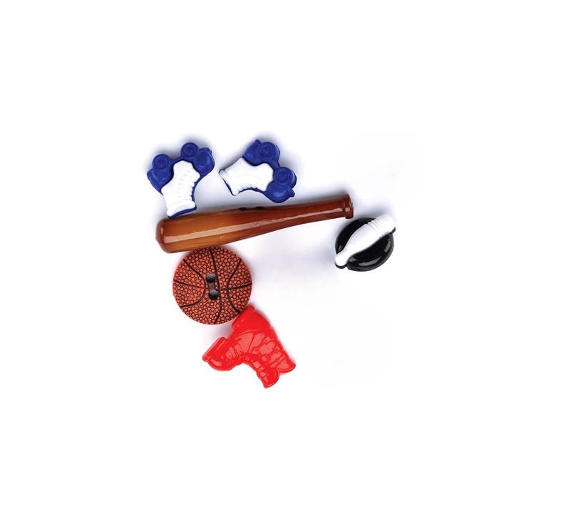 Sports Novelty Buttons: Baseball, Basketball, Bowling, Skiing, Skating (Set of 6) image 3