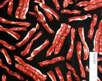 Bacon Cotton Fabric, 1.25 YARDS ONLY, Dining Room, Kitchen Decor, BLT, Breakfast, Timeless Treasures