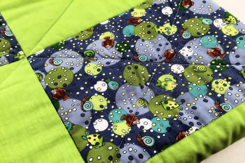 Baby Quilt Handmade Quilt Fish Quilt Crib Blanket Baby Etsy