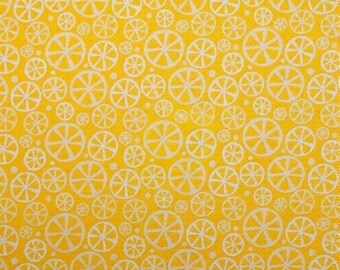 OOP Lemon Cotton Fabric, One Half Yard Only, Riley Blake Designs, Bella Blvd, Citrus
