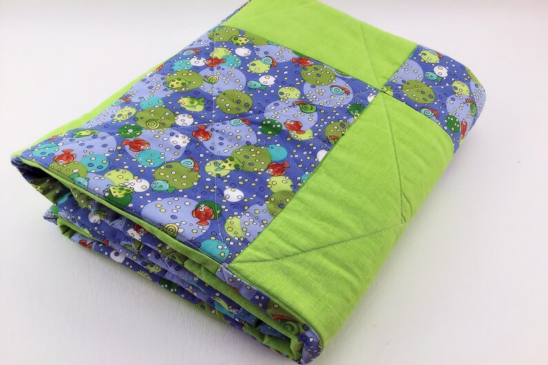 Baby Quilt Handmade Quilt Fish Quilt Crib Blanket Baby Etsy